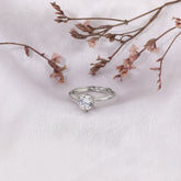 Six Prong 925 Silver  Adjustable Ring